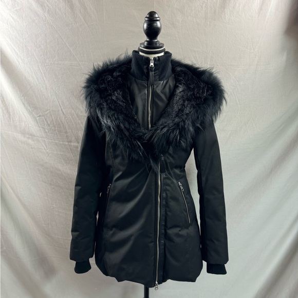 Mackage Jackets & Blazers - MACKAGE ADALI JACKET BLACK WITH NATURAL FUR TRIM